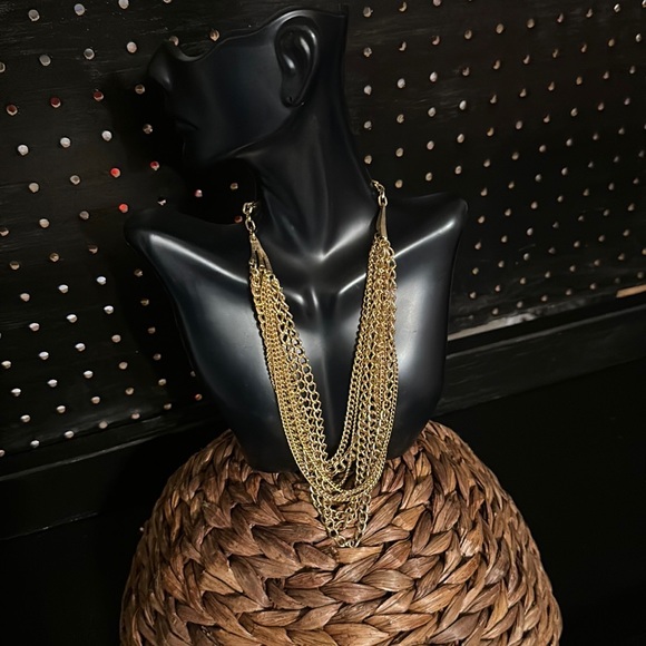 Vintage Layered Gold Tone Necklace Signed Hope Chest - Picture 10 of 10